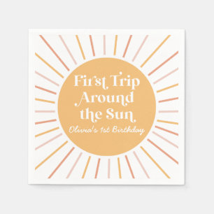 Boho Erste Reise rund um die Sonne 1. Geburtstag Serviette