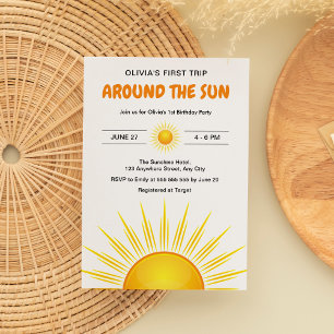 Boho Erste Reise um die Sonne 1. Geburtstag Einladung