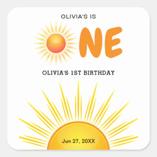 Boho Erste Reise um die Sonne 1. Geburtstag Quadratischer Aufkleber