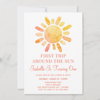 Boho erste Reise um die Sonne Erster Geburtstag In Einladung