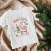 Boho Erste Weihnacht mit Niedlichem Kaninchen, Bau Baby T-shirt