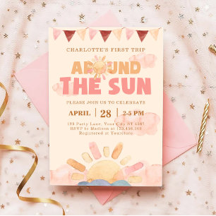 Boho Erster Ausflug rund um das Sun 1. Geburtstags Einladung