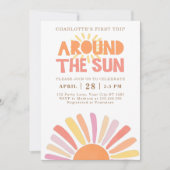 Boho Erster Ausflug rund um das Sun 1. Geburtstags Einladung (Vorderseite)
