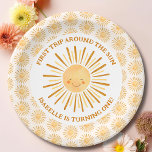 Boho Erster Ausflug rund um das Sun 1. Geburtstags Pappteller<br><div class="desc">Feiern Sie Ihre kleine erste Sonnenreise mit unseren skurrilen und bezaubernden Boho First Trip rund um die Sun 1. Geburtstag Party Paper Teller! Diese Boho erste Reise um die Sonne 1. Geburtstag Party Papierplatte erfasst das Wesen von Sommer und Sonne mit seinem charmanten Aquarellbild. Dieses niedliche und fröhliche Party bietet...</div>