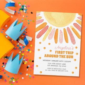 Boho Erster Ausflug rund um die Sun Birthday Water Einladung