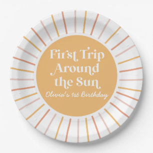 Boho Erster Trip um die Sonne 1. Geburtstag Pappteller