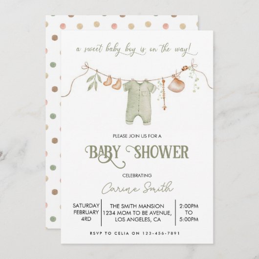 Boho Es ist eine Baby-Baby-Kleidungsdusche Einladung (Vorne/Hinten)