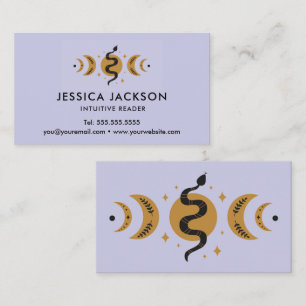 Boho Esoteric Snake and Moon Phones Business Card Visitenkarte