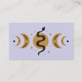 Boho Esoteric Snake and Moon Phones Business Card Visitenkarte (Rückseite)