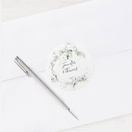 Boho Ethereal Garden Grüne Botanische Hochzeit Runder Aufkleber