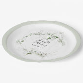 Boho Ethereal Greenery Simple Botanical Pappteller (Schrägansicht)