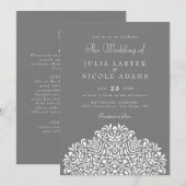 Boho Ethnic Botanical Accent Wedding Einladung (Vorne/Hinten)