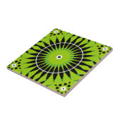 Boho Ethnic Lime Green Black Geometric Pattern Fliese (Seite)