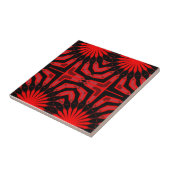 Boho Ethnic Red and Black Geometric Pattern Fliese (Seite)