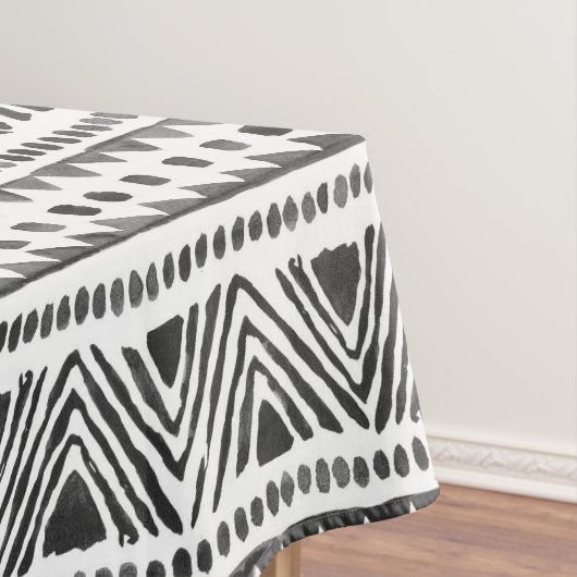 Boho Ethnic Tablecloth - Tribal Black & White Tischdecke (Beispiel)