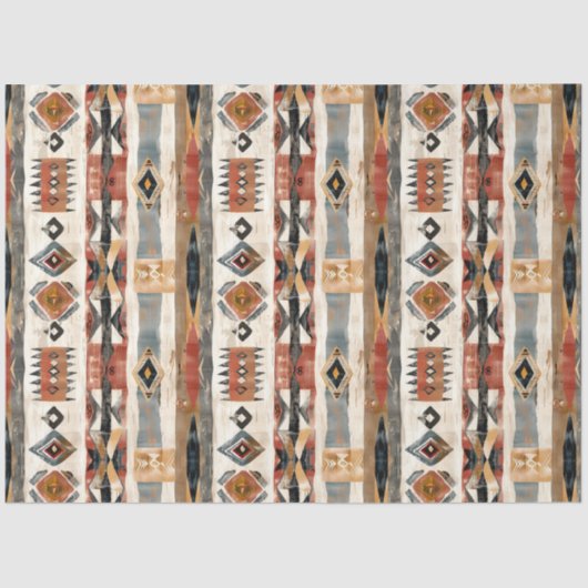 Boho ethnicale trubal Design erdig Farben Seidenpapier (Vorderseite)