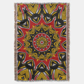Boho Ethnik-inspirierte Mosaik-Mandala-Kunst Decke (Vorderseite Vertikal)