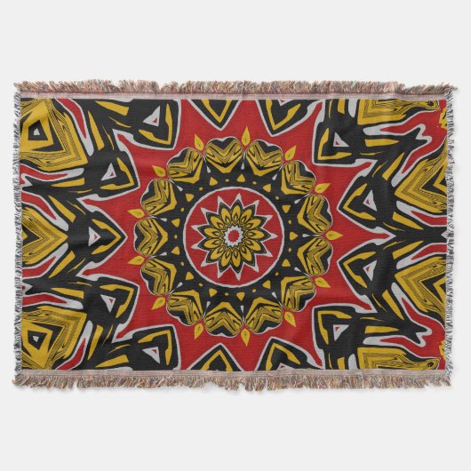 Boho Ethnik-inspirierte Mosaik-Mandala-Kunst Decke (Vorderseite)