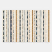 Boho ethnische Marine rostige Terrakotta-Streifen Geschenkpapier Set (Vorderseite 3)
