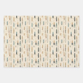 Boho ethnische Marine rostige Terrakotta-Streifen Geschenkpapier Set (Vorderseite)