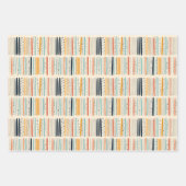 Boho ethnische Marine rostige Terrakotta-Streifen Geschenkpapier Set (Vorderseite)