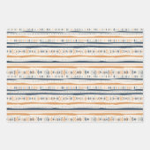 Boho ethnische Marine rostige Terrakotta-Streifen Geschenkpapier Set (Vorderseite 3)