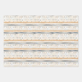 Boho ethnische Marine rostige Terrakotta-Streifen Geschenkpapier Set (Vorderseite)