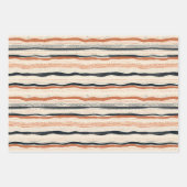 Boho ethnische Marine rostige Terrakotta-Streifen Geschenkpapier Set (Vorderseite 3)