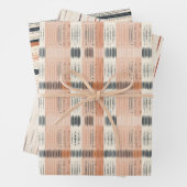 Boho ethnische Marine rostige Terrakotta-Streifen Geschenkpapier Set (Beispiel)