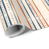 Boho ethnische Marine verbrannte orange-braune Far Geschenkpapier (Rolleneckpunkt)