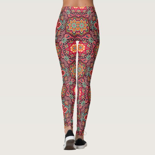 Boho ethnische Muster-Leggings Leggings (Rückseite)