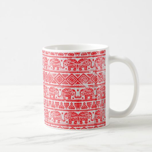 Boho ethnisches Elefantmuster Kaffeetasse (Rechts)