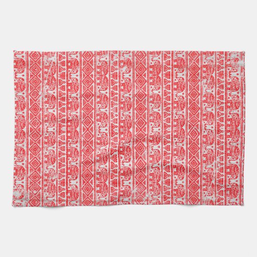 Boho ethnisches Elefantmuster Küchentuch (Horizontal)