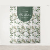 Boho Eucalyptus Arch Pampas Brautparty Hintergrund Wandteppich (Vorderseite)