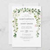 Boho Eucalyptus Arch Wedding Einladung (Vorderseite)