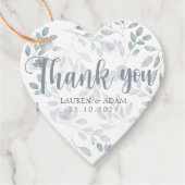 Boho Eucalyptus Chic Dusty Blue Pattern Wedding Geschenkanhänger (Vorderseite)