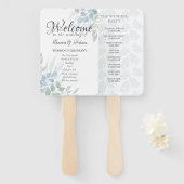 Boho Eucalyptus Dusty Blue Wedding Program Fächer (Vorne und Hinten)