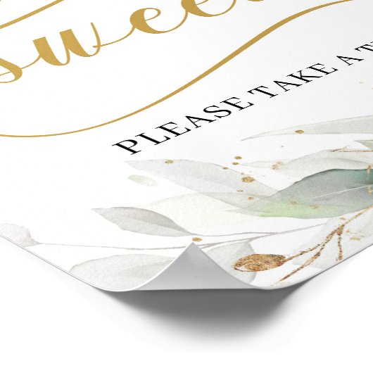 Boho eucalyptus gold Blätter Liebe ist ein hübsche Poster (Ecke)