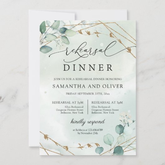 Boho Eucalyptus Greenery Geodätische Probe Einladung (Vorderseite)