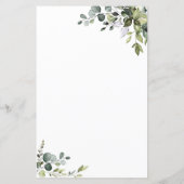 Boho Eucalyptus Greenery Simple Wedding Menu (Rückseite)