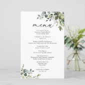 Boho Eucalyptus Greenery Simple Wedding Menu (Stehend Vorderseite)