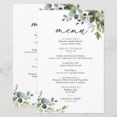 Boho Eucalyptus Greenery Simple Wedding Menu (Vorne/Hinten)