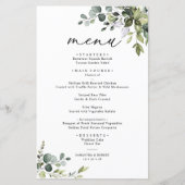 Boho Eucalyptus Greenery Simple Wedding Menu (Vorderseite)