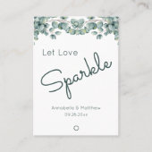 Boho Eucalyptus Lasse Liebe Sparkle Wedding Sparkl Visitenkarte (Vorderseite)