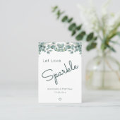 Boho Eucalyptus Lasse Liebe Sparkle Wedding Sparkl Visitenkarte (Stehend Vorderseite)