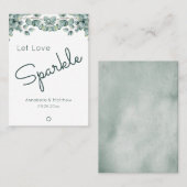 Boho Eucalyptus Lasse Liebe Sparkle Wedding Sparkl Visitenkarte (Vorne/Hinten)