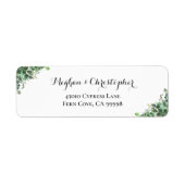 Boho Eucalyptus Leaf Wedding Return Address Label (Vorne)