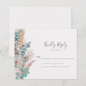 Boho Eucalyptus Natural Pampas Grass Wedding RSVP (Vorne/Hinten)