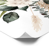Boho Eucalyptus Pampas & Floral Open Bar Sign 2 Poster (Ecke)