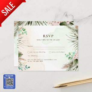 BOHO Eucalyptus Pampas Grass Greenery Wedding Postkarte